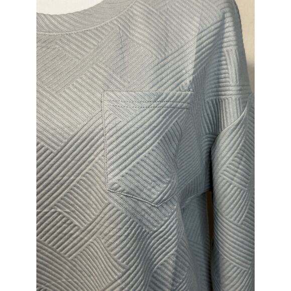 Merokeety Crewneck Long Sleeve Sweater Textured Gray Size Medium NWT - Picture 3 of 12
